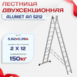 Лестница двухсекционная Alumet Ал 5212 - stroymarket66.ru - Санкт-Петербург