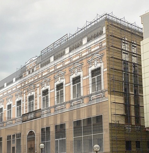 Фальшфасад сетка с изображением на строительные леса - stroymarket66.ru - Санкт-Петербург